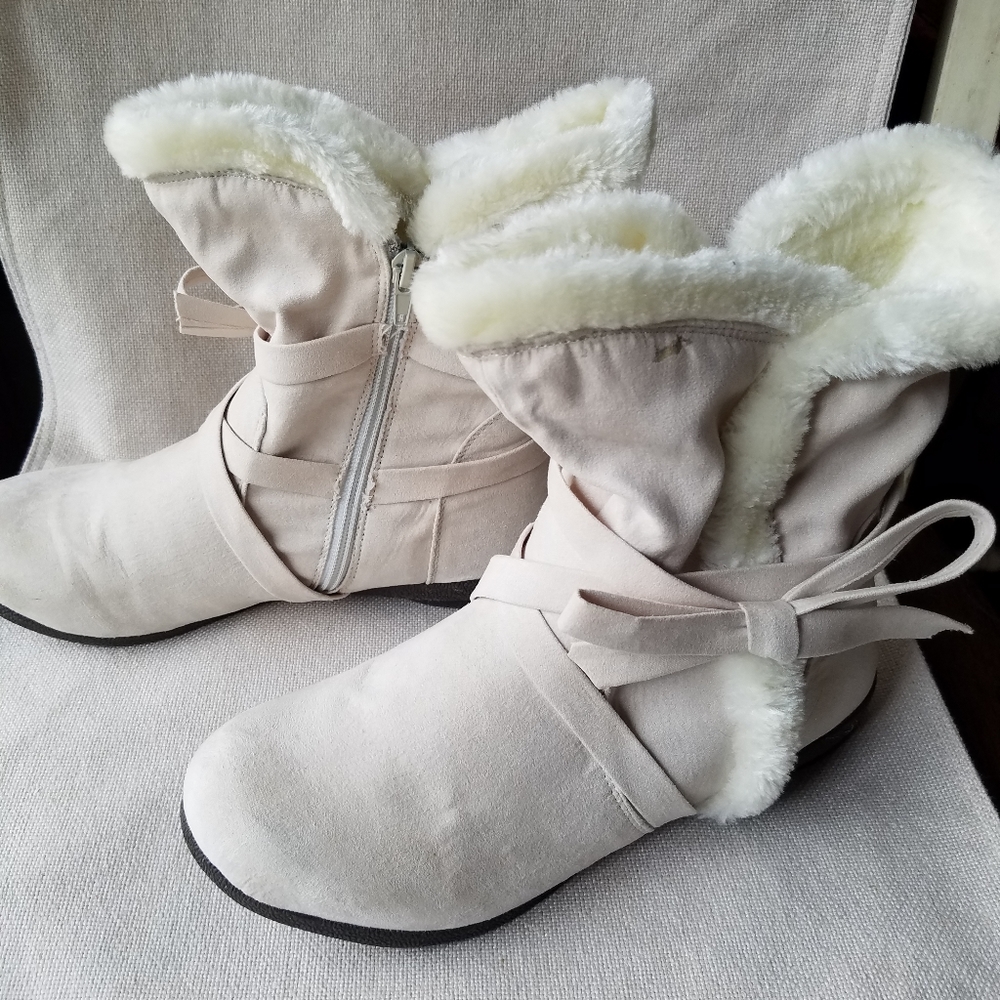Off-White Suede Booties. - image 4